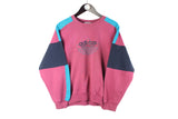 Vintage Adidas Sweatshirt Small pink big logo 90s retro sport style crewneck jumper rare