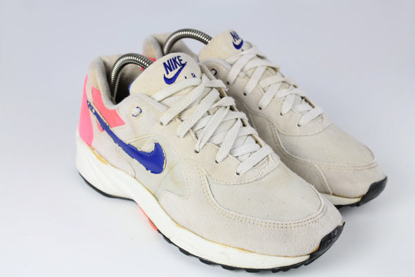 Vintage Nike Air Sneakers made in Korea athletic authentic shoes running trainers city series beige blue swoosh big logo USA retro rare 90's sport street style