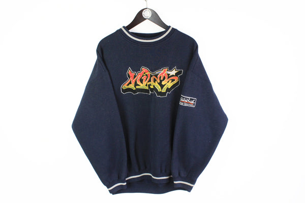 Vintage Sir Benni Miles Sweatshirt XLarge navy blue big logo graffiti 90s crewneck hip hop style
