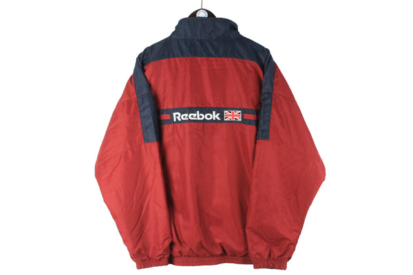 Vintage Reebok Jacket XLarge red big logo classic 90s sport style windbreaker