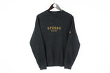 Vintage Stussy Sweatshirt Large black big logo crewneck authentic New York Chapter jumper