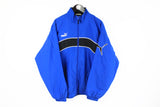 Vintage Puma Track Jacket XXLarge blue 90s full zip big logo retro style windbreaker