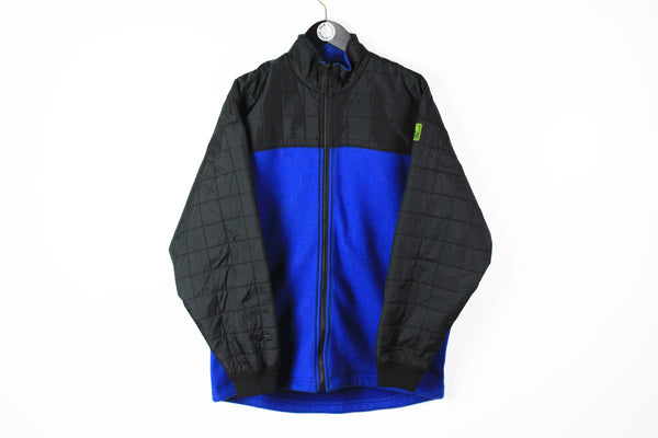 Vintage Adidas Equipment Fleece Full Zip Large blue black 90s sport style jacket 