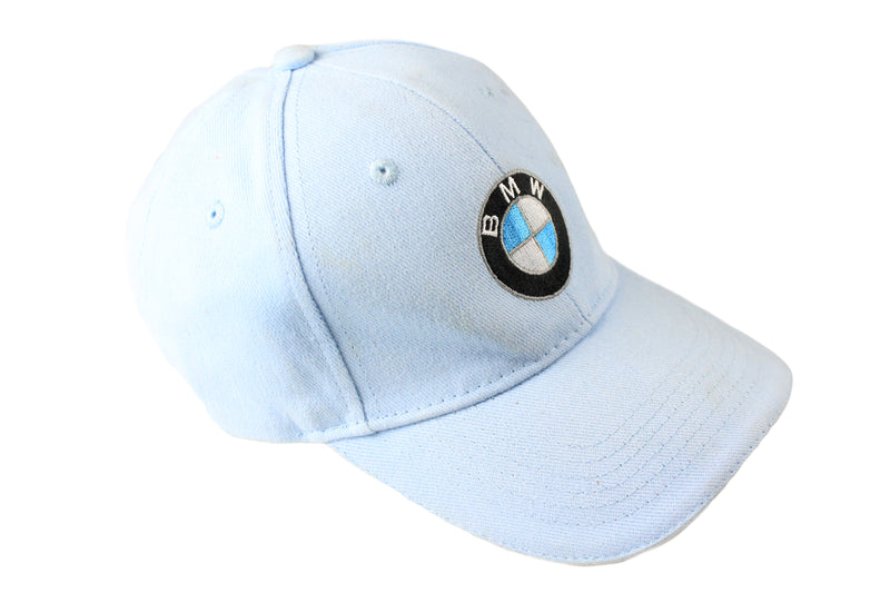 Vintage BMW Cap 00s light blue small logo retro racing hat
