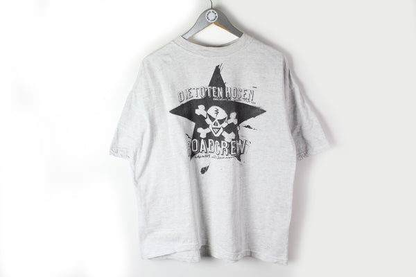 Vintage Dietoten Hosen 1996 Roadcrew T-Shirt Medium / Large gray skull star big logo tour tee 90s