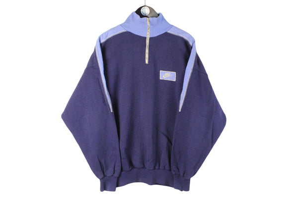 Vintage Nike Sweatshirt Large / XLarge 80s Oregon 1/4 zip purple sport style jumper USA oversize pullover