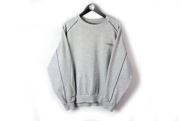 Vintage Umbro Sweatshirt Medium gray small logo 90s sport style jumper crewneck