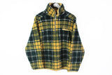 Vintage O'Neill Fleece 1/4 Zip Small Santa Cruz plaid pattern sweater 90s