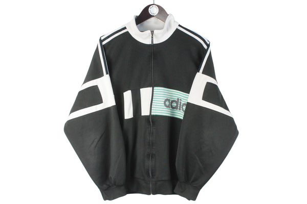 Vintage Adidas Track Jacket Medium black big logo 90s retro windbreaker sport style jumper