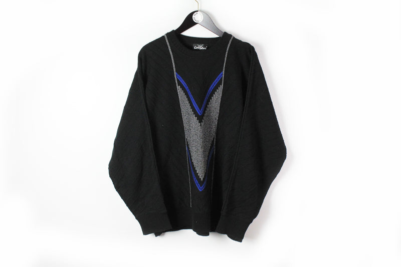 Vintage Carlo Colucci Sweater XLarge / XXLarge black only for Japan Market 90s wool pullover