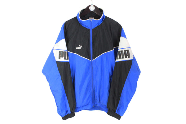 Vintage Puma Tracksuit Large blue black big logo 90's athletic sport suit