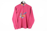 Vintage Rodeo Sweatshirt 1/4 Zip Small pink 90s crazy creek winterSurf 90s ski snowboard jumper