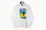 Vintage Maser Ski Sweatshirt 1/4 Zip Medium / Large long sleeve 90s white jumper