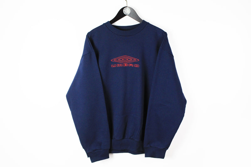 Vintage Umbro Sweatshirt 3XLarge navy blue big logo 90s sport classic UK jumper