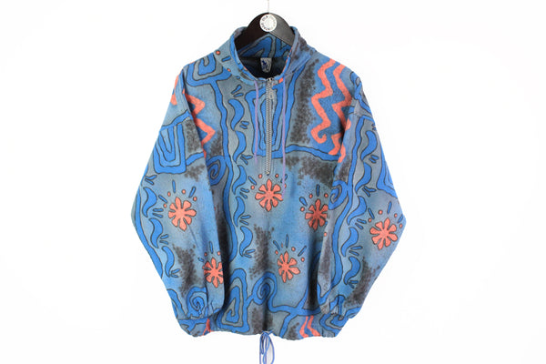 Vintage Rodeo Fleece Half Zip Small blue 90s multicolor sweater