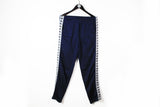 Vintage Kappa Track Pants Medium navy blue 90s sport classic full pants logo trousers
