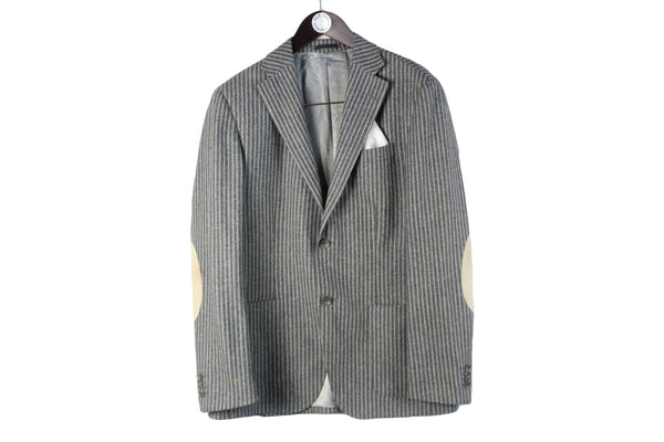 Corneliani Blazer 50 gray striped pattern gray classic luxury 2 buttons jacket