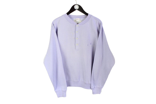 Vintage Champion Tracksuit (Sweatshirt + Sweatpants) Small button jumper purple 90s USA style retro collection