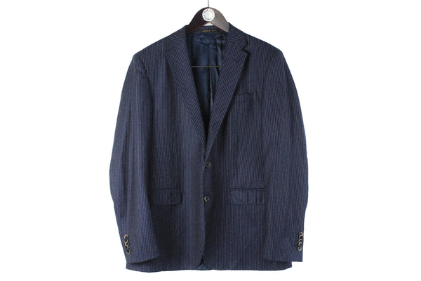 Corneliani Blazer 52 blue authentic striped pattern navy classic style jacket luxury