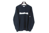 Vintage Reebok Sweatshirt XLarge big logo navy blue 90's crewneck