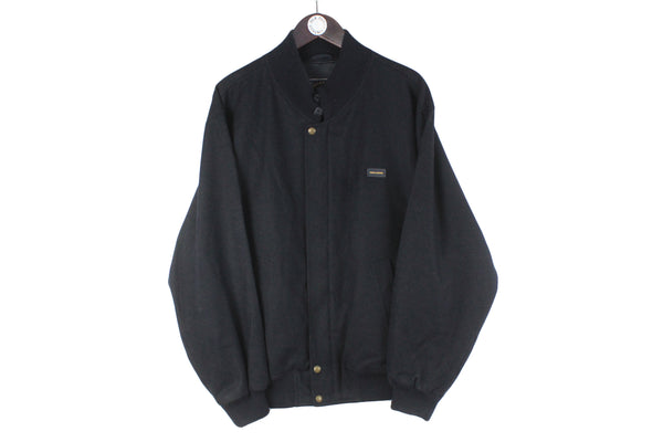 Vintage Paul & Shark Jacket Large / XLarge wool black oversize 90s retro casual coat
