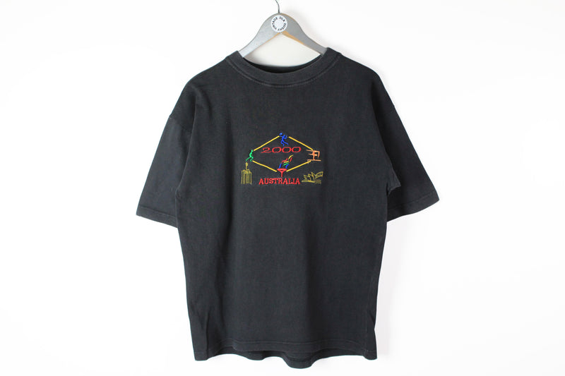 Vintage Olympic Games 2000 Australia T-Shirt Medium / Large Spirit 00 big logo embroidery rare tee