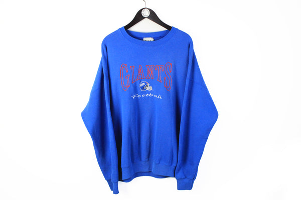 Vintage Giants New York Sweatshirt XXLarge blue 90s crewneck embroidery logo football pullover