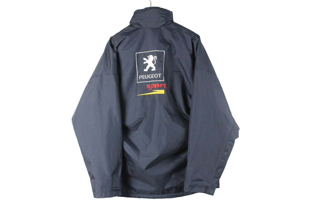 Veste Cycliste Esso Peugeot Années 80 - Coupe-vent Polyester Bleu - Taille M/3 - Occasion Très Bon état