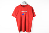 Vintage Reebok T-Shirt Large bootleg red big logo 90s polyester tee