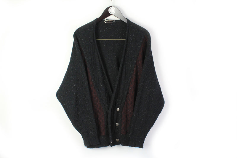 Vintage Carlo Colucci Cardigan XLarge deep V-neck made in West Germany sweater