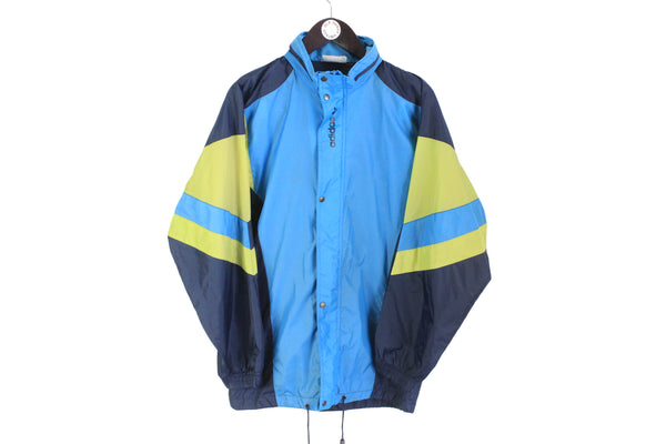 Vintage Adidas Jacket Medium blue windbreaker 90's athletic style sport coat