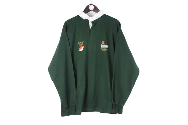 Vintage Rugby Union International Championship 1997 Worthington Draught Rugby Shirt XLarge bitter green collared 90s jumper sport style retro shirt