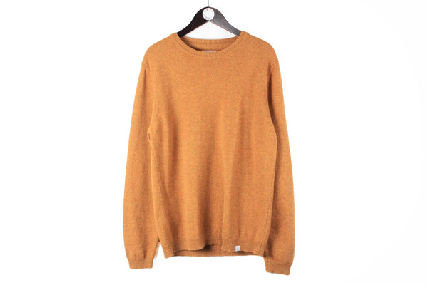 Norse Projects Sweater Large orange minimalistic wool pullover
