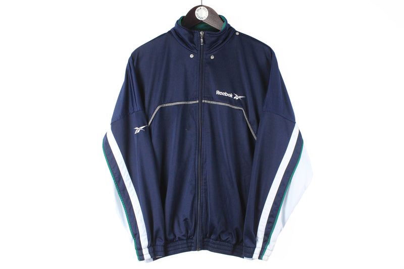 Vintage Reebok Tracksuit Small navy blue big logo 90s retro sport style track jacket and pants suit