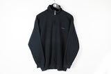 Vintage Yves Saint Laurent Sweatshirt 1/4 Zip Medium / Large black small YSL logo 90s sport style jumper