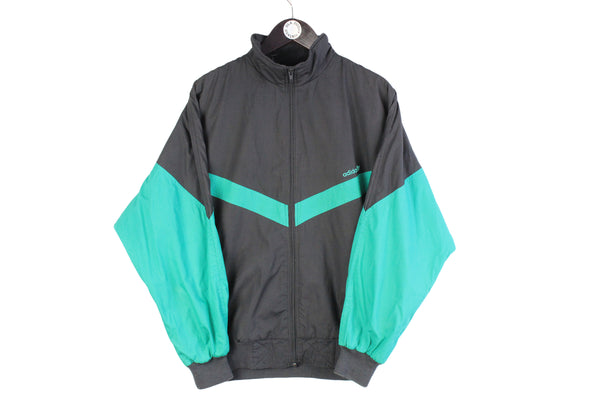 Vintage Adidas Jacket Large size men's windbreaker sport style authentic athletic wear retro 90's 80's clothing full zip