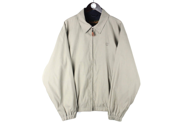 Vintage Timberland Jacket Large gray full zip 90s retro small logo USA brand windbreaker
