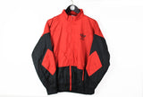 Vintage Adidas Track Jacket Medium black red 90s sport small logo retro style windbraeker