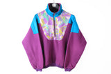 Vintage Mammut Fleece Half Zip Small purple multicolor 90s abstract pattern ski style outdoor sweater