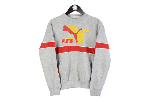 Vintage Puma Sweatshirt Women's Small / Medium size basic sport pullover big logo classic sport authentic athletic crew neck 90's style 80's style
