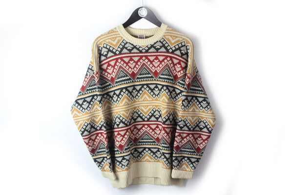 Vintage Gianfranco Ferre 0001 Studio Sweater Large multicolor 90s crewneck pullover