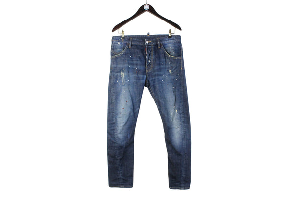 Dsquared2 Jeans 46 blue paint drops authentic streetwear blue denim trousers