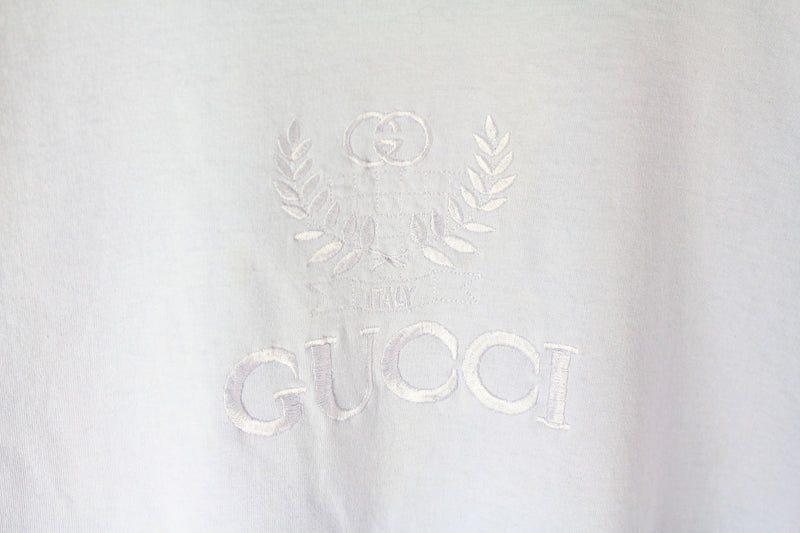 Vintage Gucci Bootleg Embroidery Logo T-Shirt Women's Small / Medium