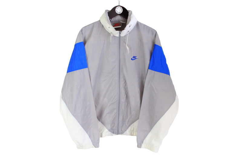 Vintage Nike Tracksuit Large gray 90's full zip windbreaker retro style jacket and track pants