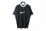 Vintage Nike T-Shirt Large / XLarge black big logo swoosh retro style basic tee