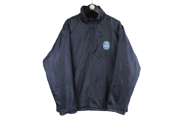 Vintage Chiquita Double Sided Fleece Jacket XLarge size men's black basic full zip coat warm winter wear long sleeve windbreaker rare retro 90's 80's style wear athletic authentic clothing streetwear banana