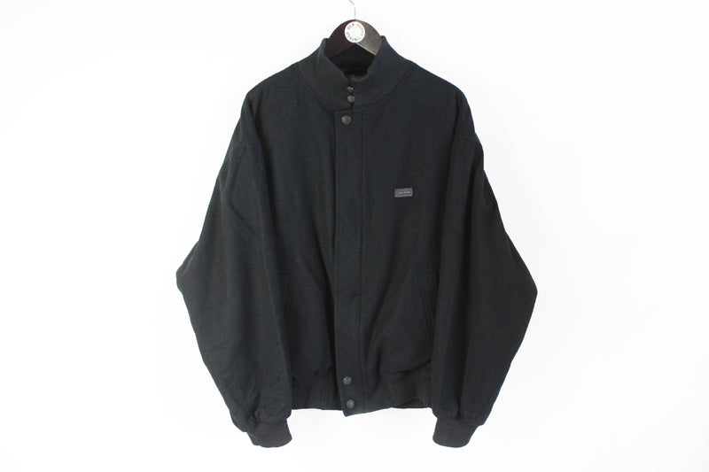 Vintage Paul & Shark Jacket XXLarge navy 90's black wool coat