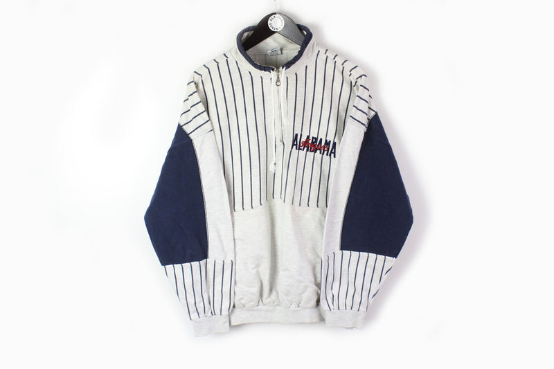 Vintage Rodeo Sweatshirt 1/4 Zip Large white blue alabama angels 90s jumper