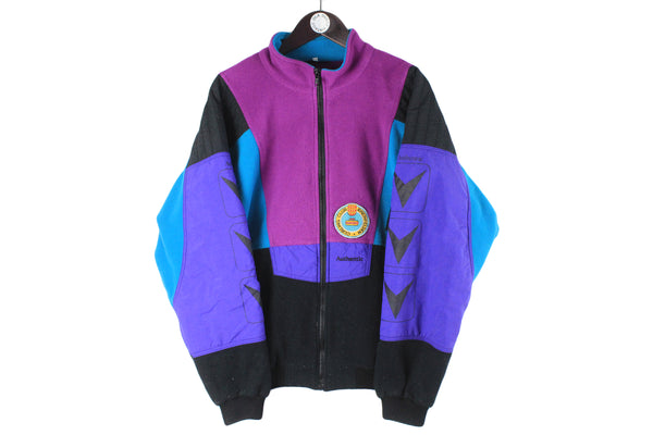 Vintage Fleece Full Zip Large purple blue 90s outdoor sweater trekking sport style winter ski jumper