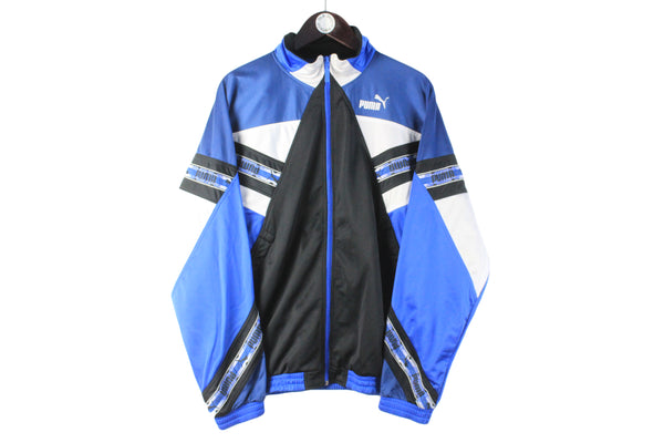 Vintage Puma Tracksuit Large / XLarge blue 90s retro sport style black blue classic windbreaker jacket and track pants suit